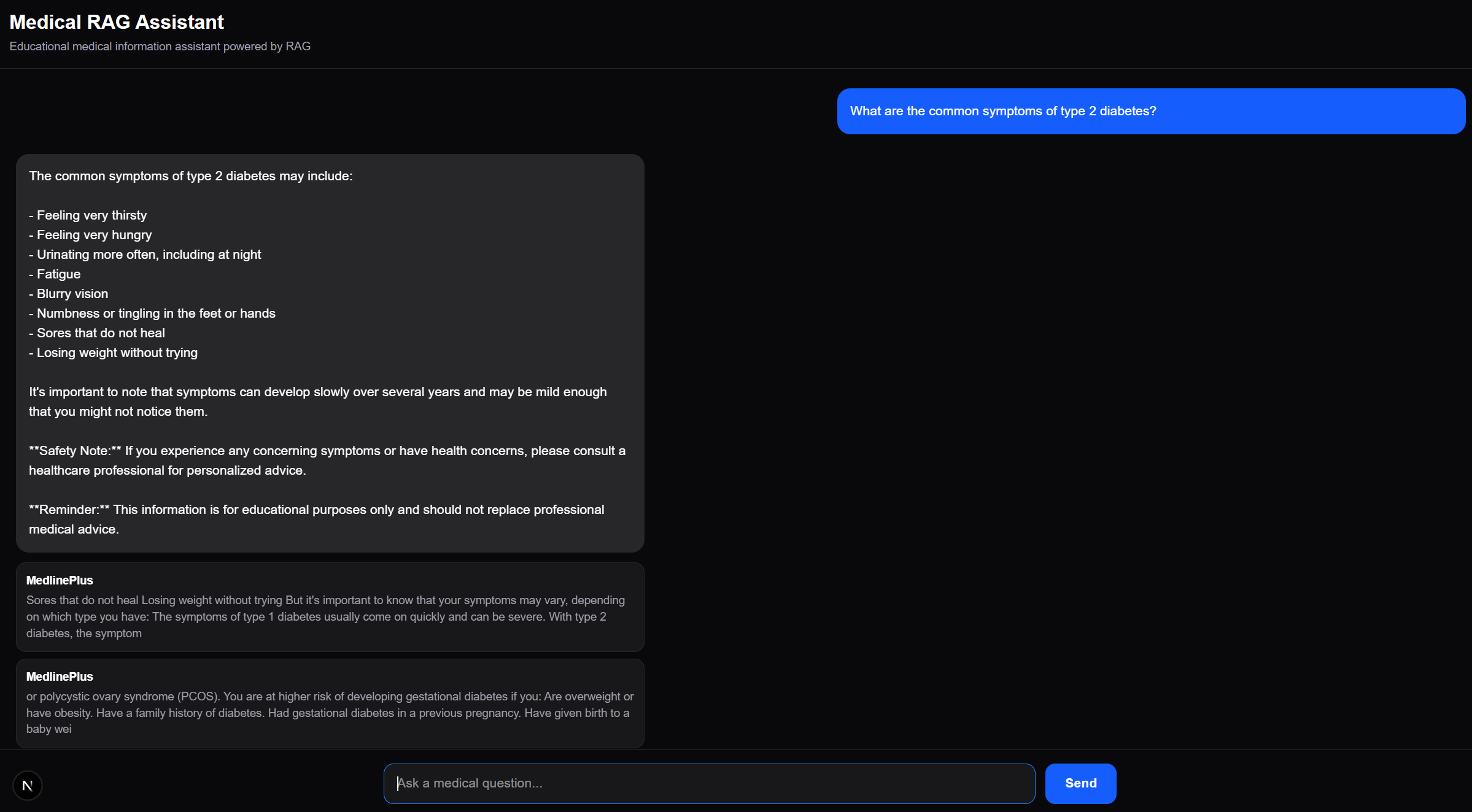 Medical RAG Chatbot preview